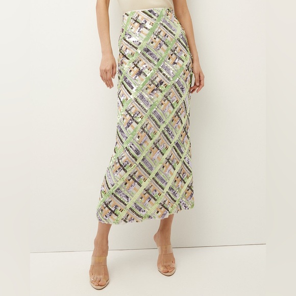 NWOT VERONICA BEARD Brent EMBELLISHED sequin midi skirt mermaid 2 - Picture 7 of 17